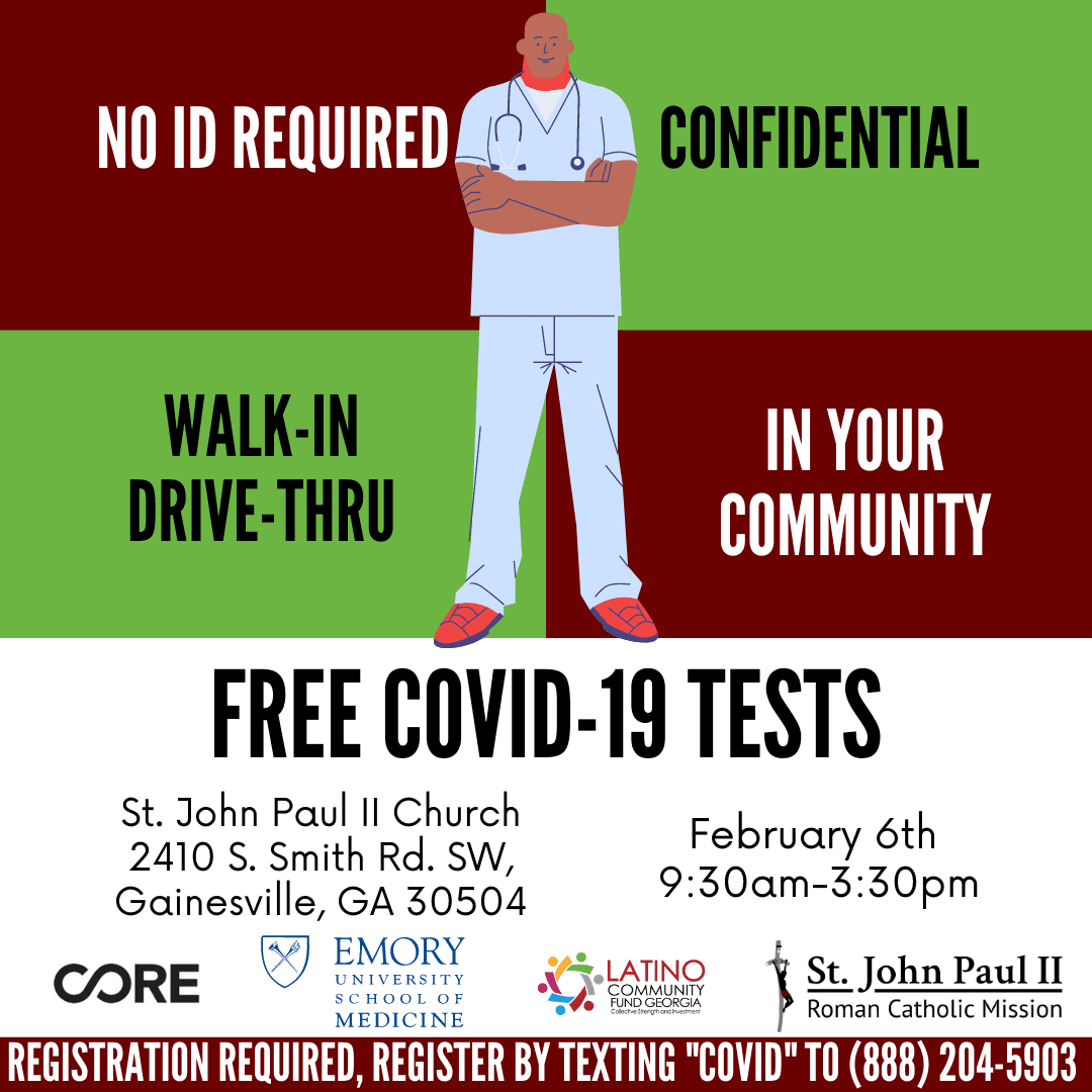 Free- COVID-19 Testing – Saturday, Feb. 6th